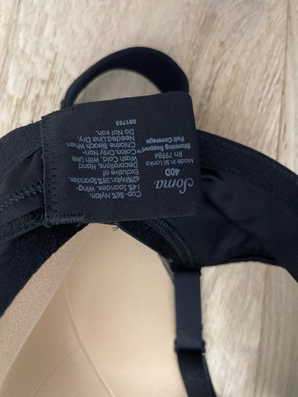 Soma Black stunning support full coverage Underwire Bra size 40D - Picture 3 of 3